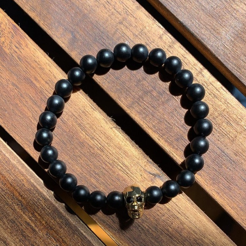 ONYX SKULL MEN BRACELET
