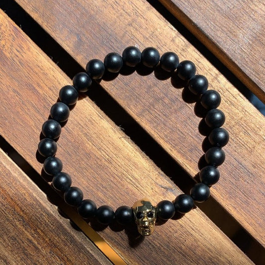 ONYX SKULL MEN BRACELET