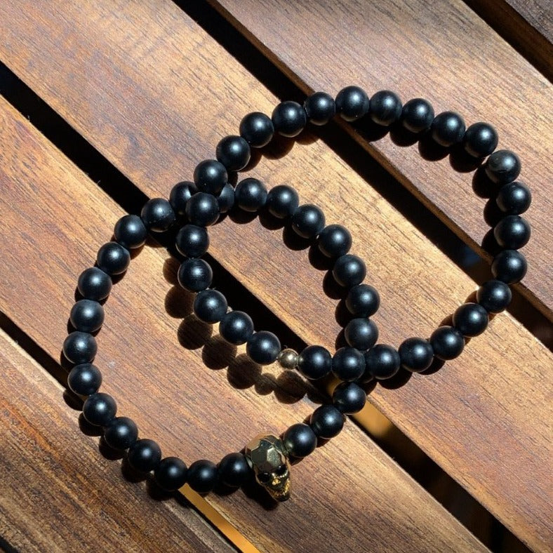 ONYX SKULL MEN BRACELET