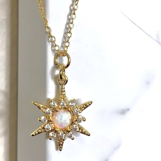 OPAL & YELLOW GOLD FILLED NECKLACE