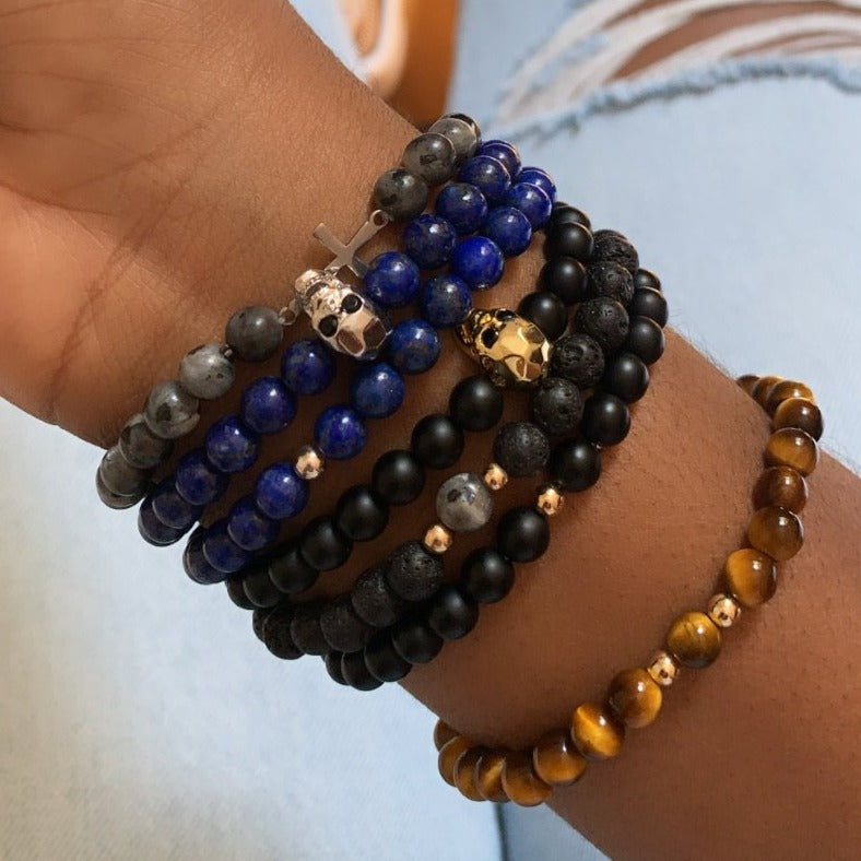 ONYX SKULL MEN BRACELET