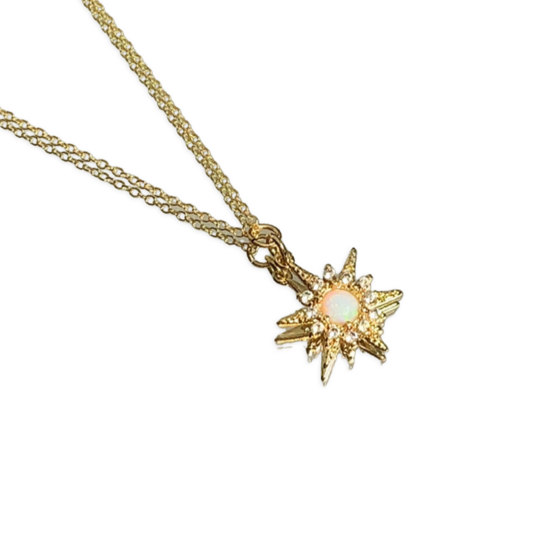 OPAL & YELLOW GOLD FILLED NECKLACE